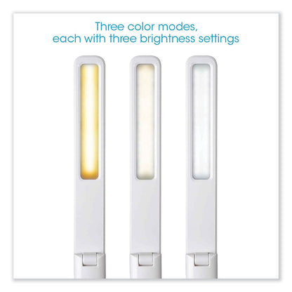 OttLite Wellness Series Slimline LED Desk Lamp, 5" to 20.25" High, White (OTTCS33600CSHPR)