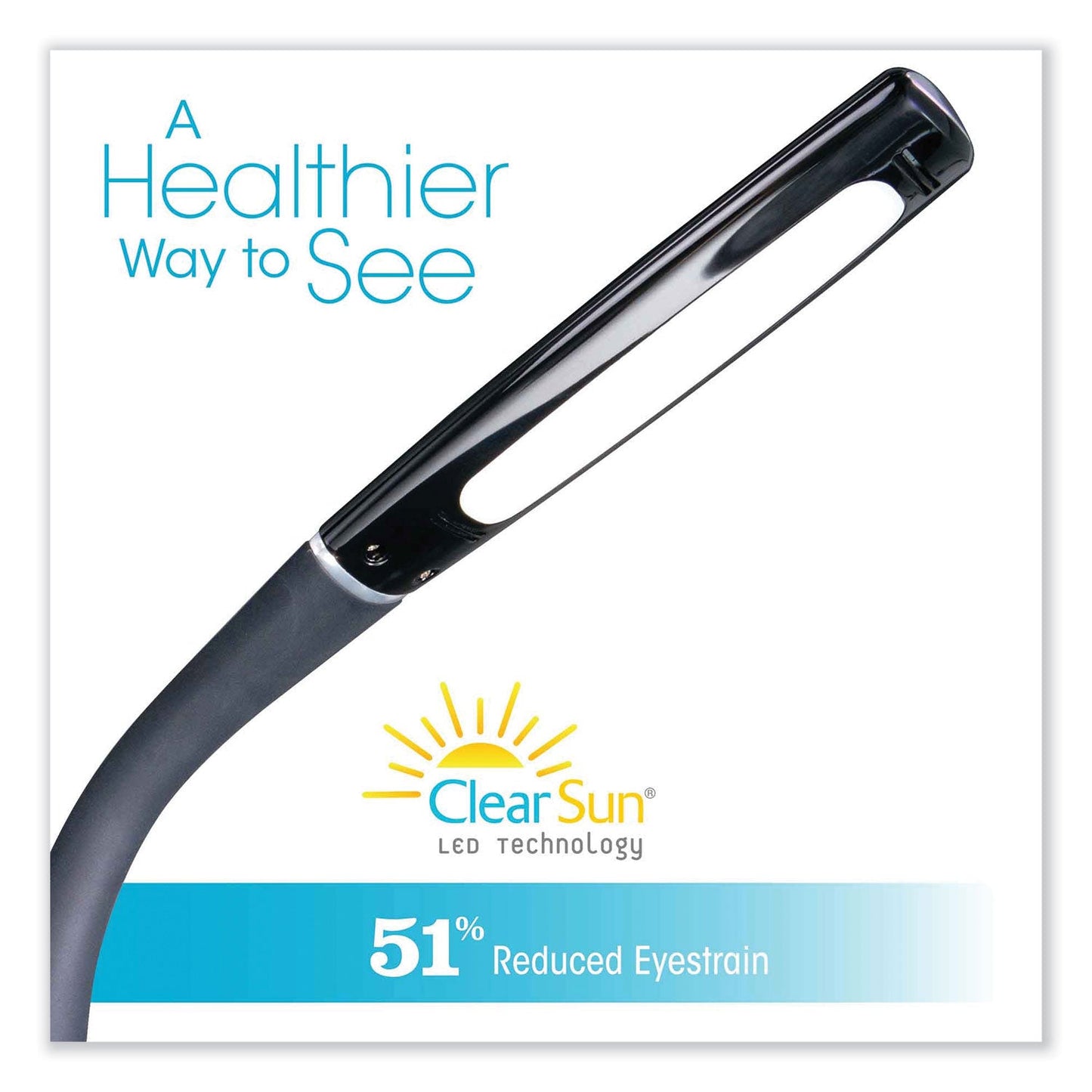 OttLite Wellness Series Swerve LED Desk Lamp, 23.25" High, Black (OTTCSN34KCCSHPR)