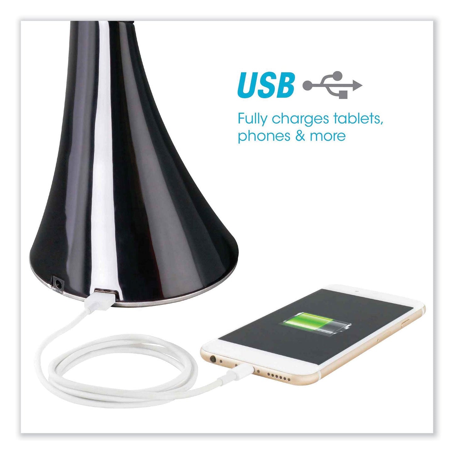 OttLite Wellness Series Swerve LED Desk Lamp, 23.25" High, Black (OTTCSN34KCCSHPR)