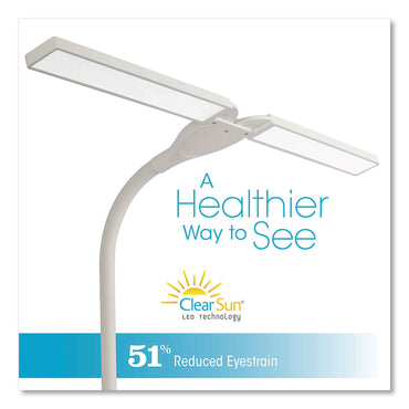 OttLite Wellness Series Pivot LED Desk Lamp with Dual Shades, 13.25" to 26" High, White (OTTCSN5900C)