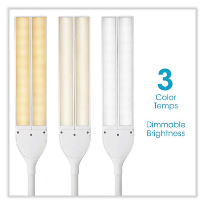 OttLite Wellness Series Pivot LED Desk Lamp with Dual Shades, 13.25" to 26" High, White (OTTCSN5900C)