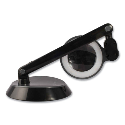 OttLite Space-Saving LED Magnifier Desk Lamp, 14" High, Black (OTTG97BGCFFP)