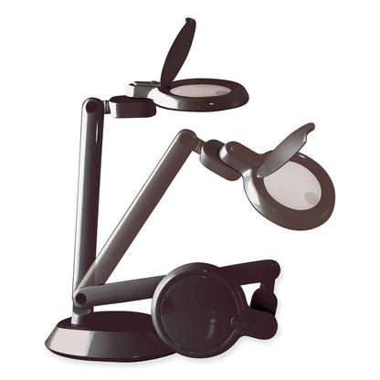OttLite Space-Saving LED Magnifier Desk Lamp, 14" High, Black (OTTG97BGCFFP)