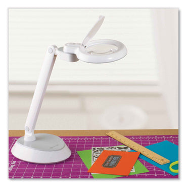OttLite Space-Saving LED Magnifier Desk Lamp, 14" High, White (OTTG97WGCFFP)