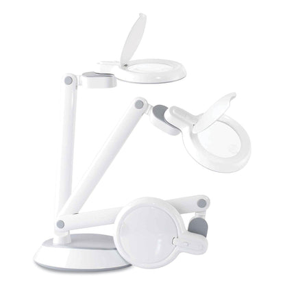 OttLite Space-Saving LED Magnifier Desk Lamp, 14" High, White (OTTG97WGCFFP)