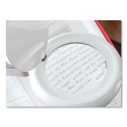 OttLite Space-Saving LED Magnifier Desk Lamp, 14" High, White (OTTG97WGCFFP)