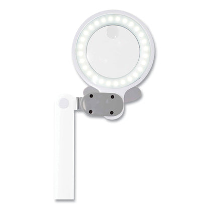 OttLite Space-Saving LED Magnifier Desk Lamp, 14" High, White (OTTG97WGCFFP)