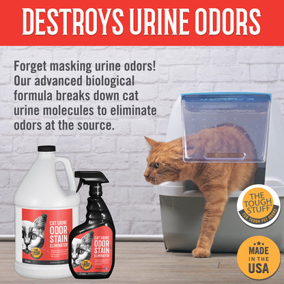 Tough Stuff® Cat Urine Odor & Stain Eliminator, Original, 1 Gallon Bottle (HOSP128CUR)