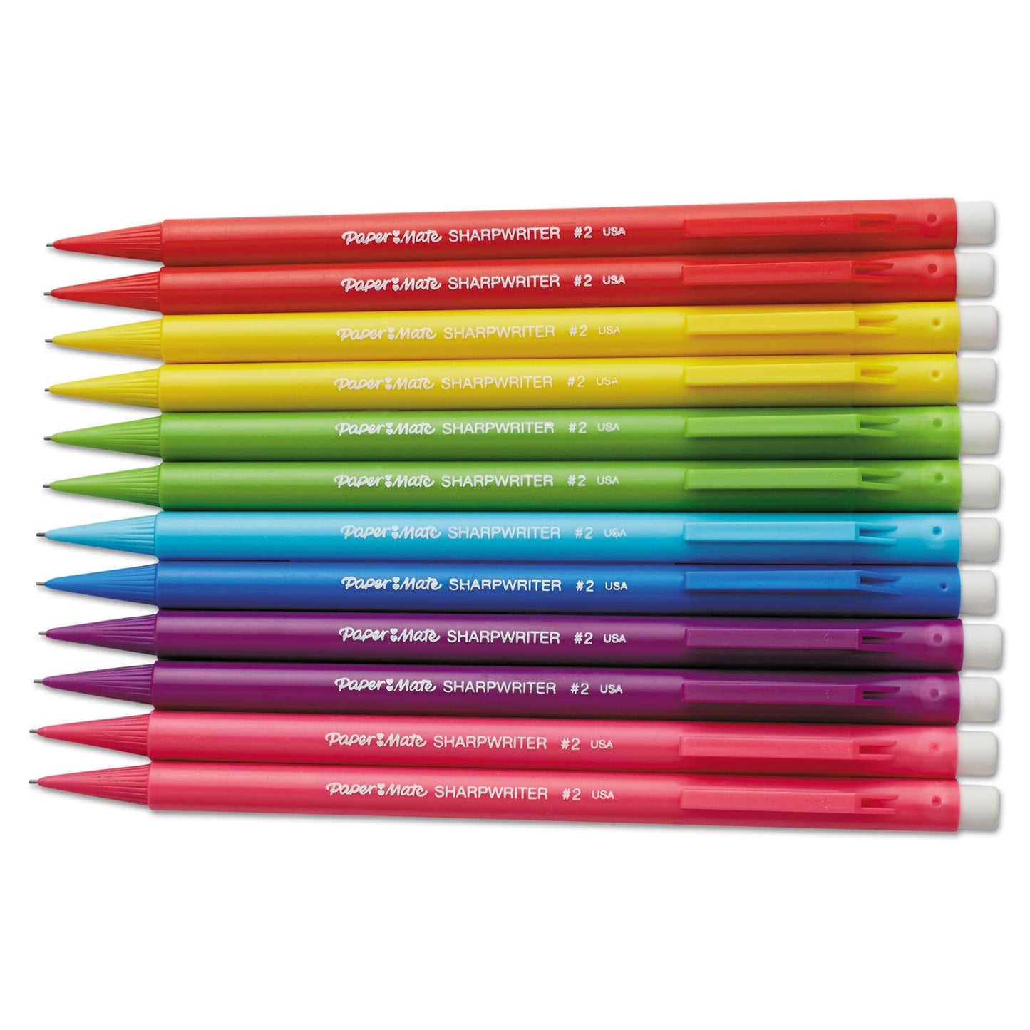 Sharpie Sharpwriter Mechanical Pencil, 0.7 mm, HB (#2.5), Black Lead, Assorted Barrel Colors, Dozen (PAP1898483C)