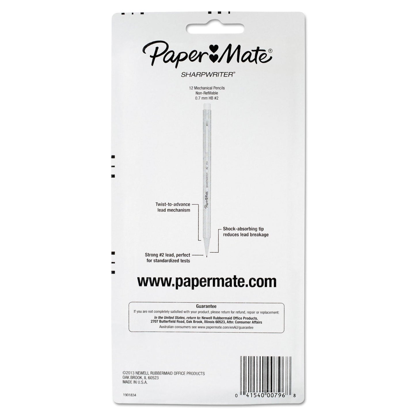 Sharpie Sharpwriter Mechanical Pencil, 0.7 mm, HB (#2.5), Black Lead, Assorted Barrel Colors, Dozen (PAP1898483C)