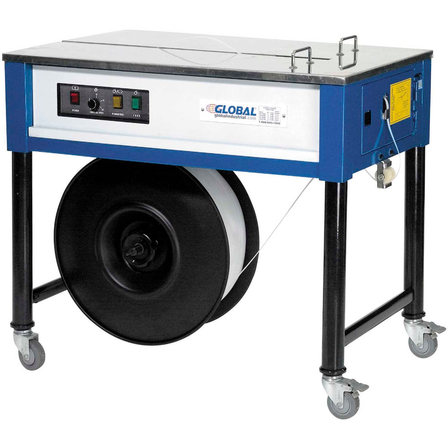 Global Industrial Polypropylene Strapping Machine w/ 1 Free Strapping Roll, Blue (WB921266)