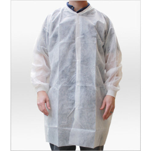 Pharma-Choice® Pharma-Coat Knit Wrist Lab Coat Polypro NP Snap Front Weight Sm, Case of 30 (HOSPCOAT797-KW-S)