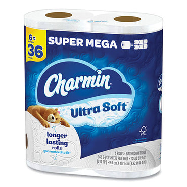 Charmin Ultra Soft Bathroom Tissue, Septic-Safe, 2-Ply, White, 336 Sheets/Roll, 18 Rolls/Carton (PGC08473)