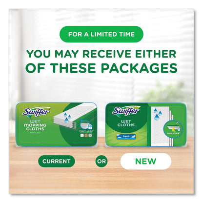 Swiffer Wet Refill Cloths, 8 x 10, Fresh Scent, White, 12/Box, 6 Boxes/Carton (PGC08622)