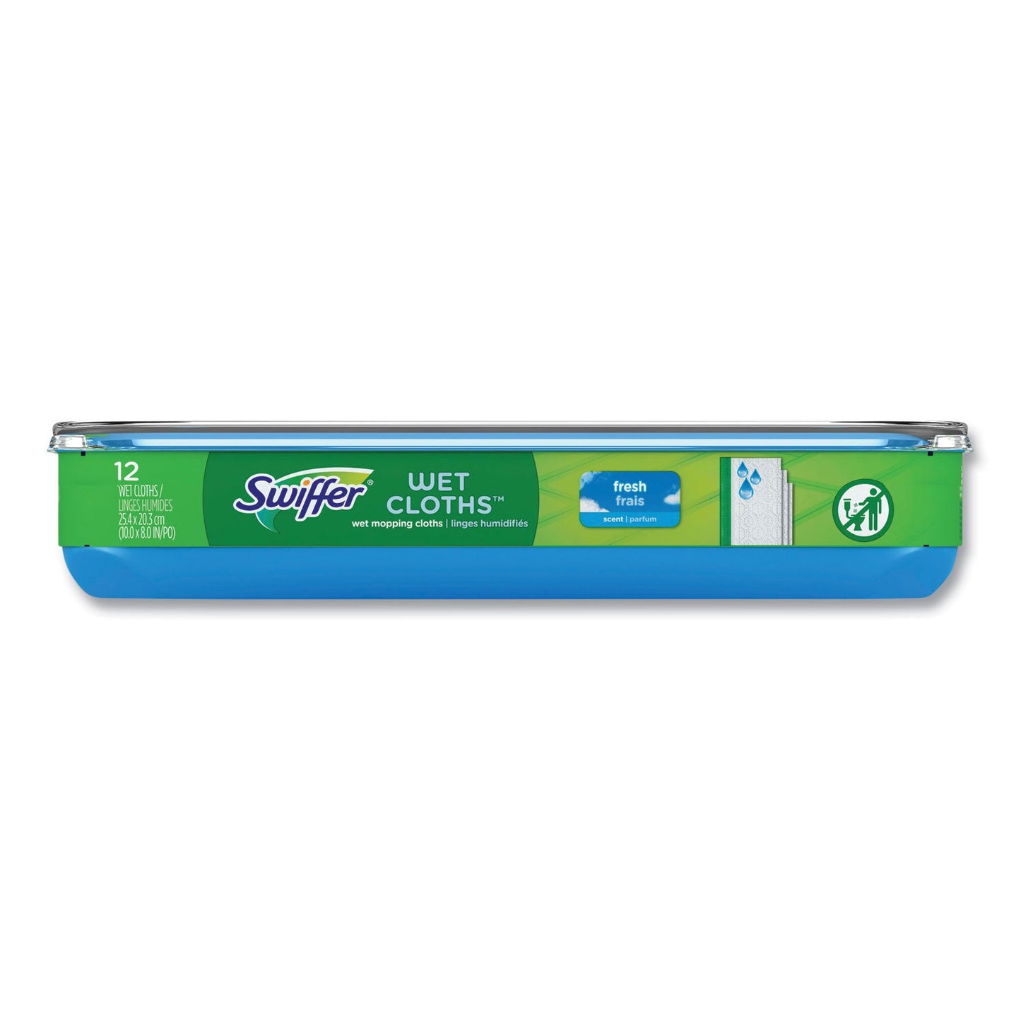 Swiffer Wet Refill Cloths, 8 x 10, Fresh Scent, White, 12/Box, 6 Boxes/Carton (PGC08622)