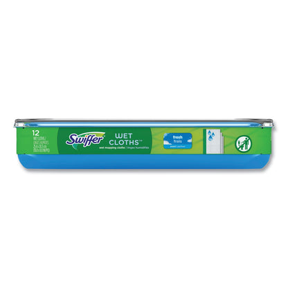 Swiffer Wet Refill Cloths, 8 x 10, Fresh Scent, White, 12/Box, 6 Boxes/Carton (PGC08622)