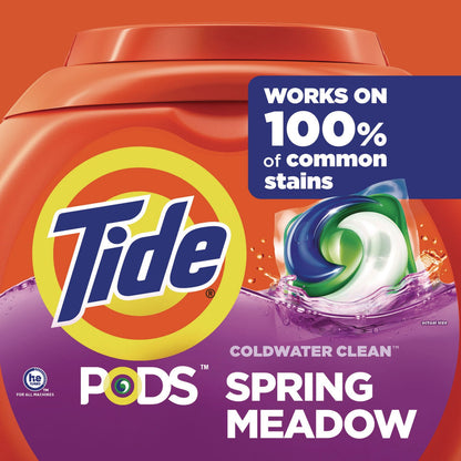Tide PODS Laundry Detergent, Spring Meadow, 66 oz Tub, 76 Pacs/Tub (PGC09166EA)