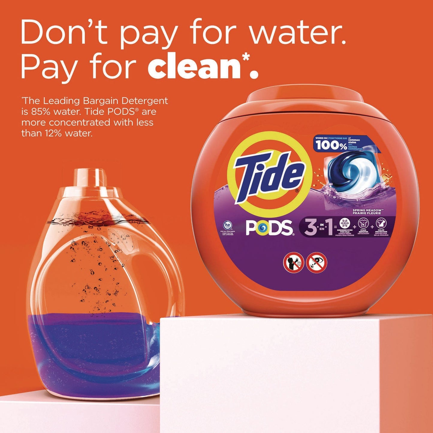 Tide PODS Laundry Detergent, Spring Meadow, 66 oz Tub, 76 Pacs/Tub (PGC09166EA)