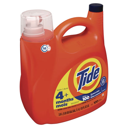 Tide Liquid Laundry Detergent, Original Scent, 132 oz Pour Bottle, 4/Carton (PGC12101)