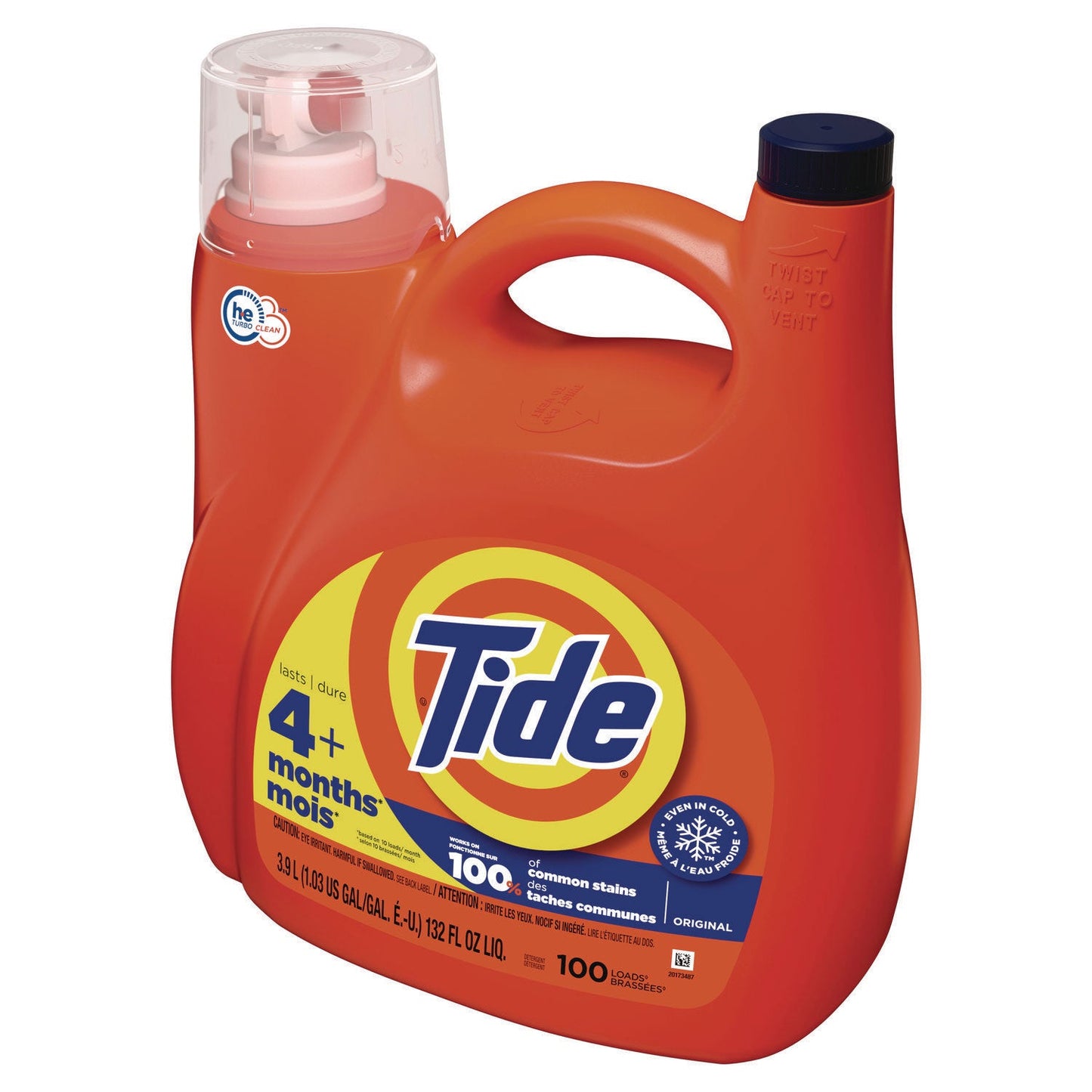 Tide Liquid Laundry Detergent, Original Scent, 132 oz Pour Bottle, 4/Carton (PGC12101)