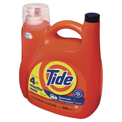 Tide Liquid Laundry Detergent, Original Scent, 132 oz Pour Bottle, 4/Carton (PGC12101)