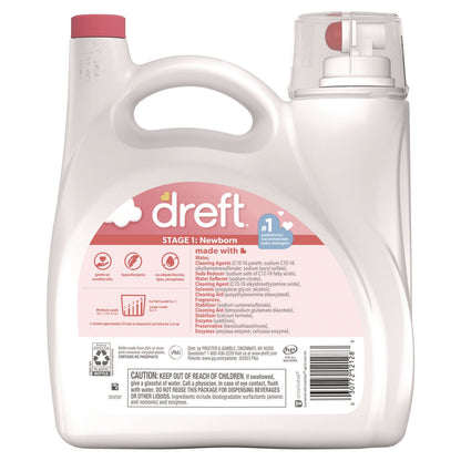 Dreft Ultra Laundry Detergent, Baby Powder Scent, 150 oz Bottle, 4/Carton (PGC12128)
