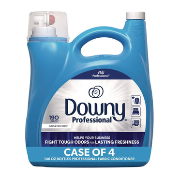 Downy Commercial Liquid Fabric Softener, Clean and Fresh Scent, 140 oz Pour Bottle, 4/Carton (PGC14121)
