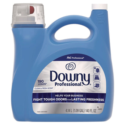 Downy Commercial Liquid Fabric Softener, Clean and Fresh Scent, 140 oz Pour Bottle, 4/Carton (PGC14121)