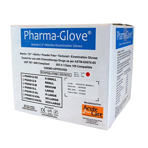 Pharma-Choice® Sterile Nitrile Gloves,12" Chemo Approved-ASTM Tested, Lrg, Case of 200 (HOSPGNS12-L)