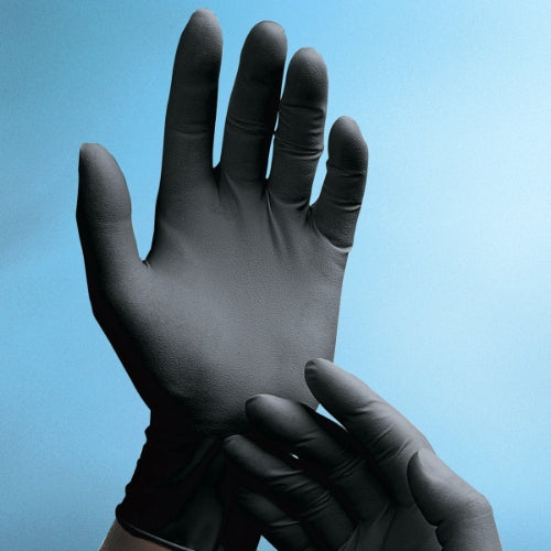Art Noir® Latex Powder Free 6 mil Exam Gloves, Black, Med, Case of 1000 (HOSPHM915)