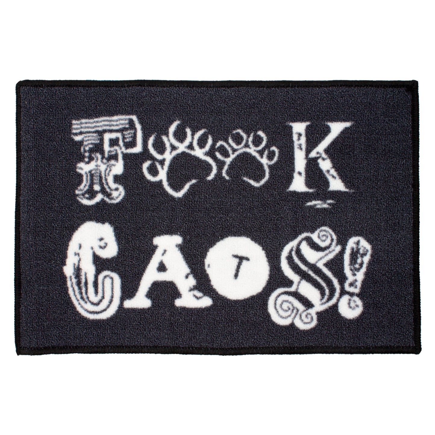 Arkwright Home Lost Marbles Pet Mat 16x24 FCats Black (P-PM-16X24-FCATS)