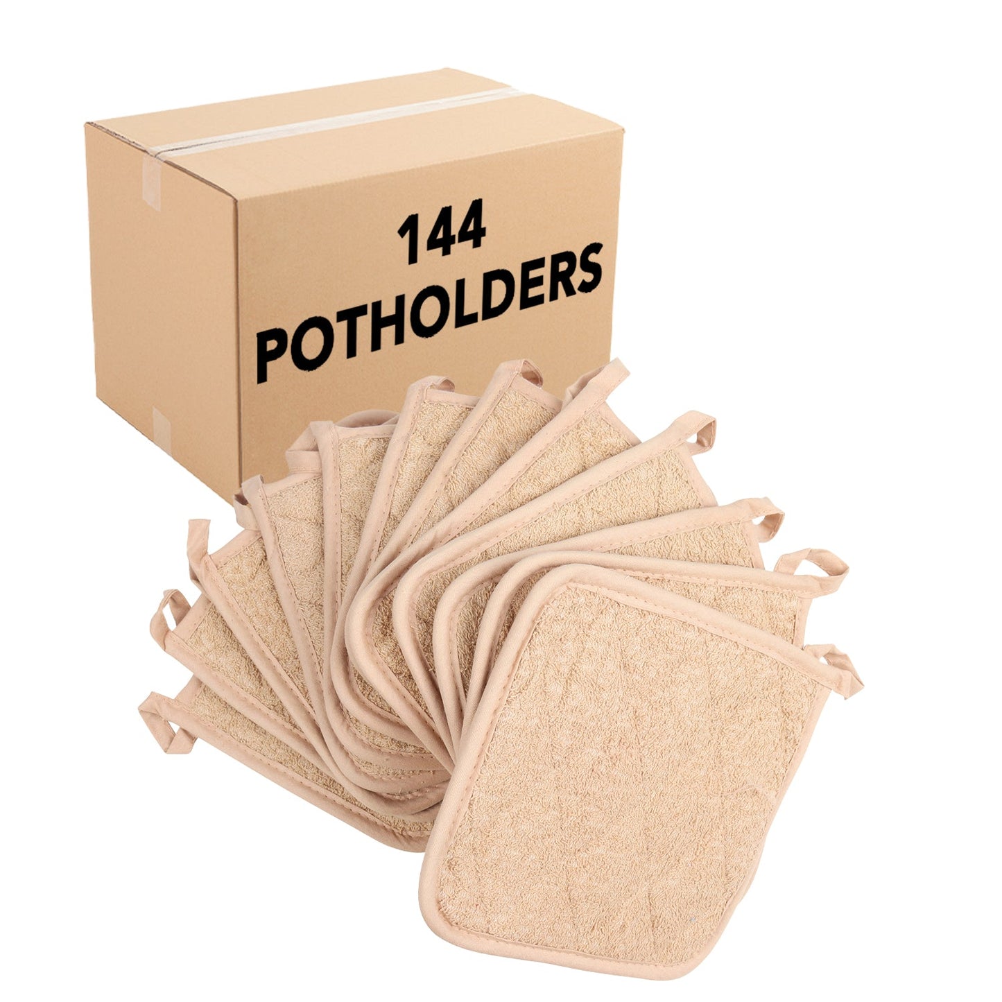 Hospeco® Cooks Linen Pot Holder 7x7 Tan, 12/Pack (HOSPOT-TAN)