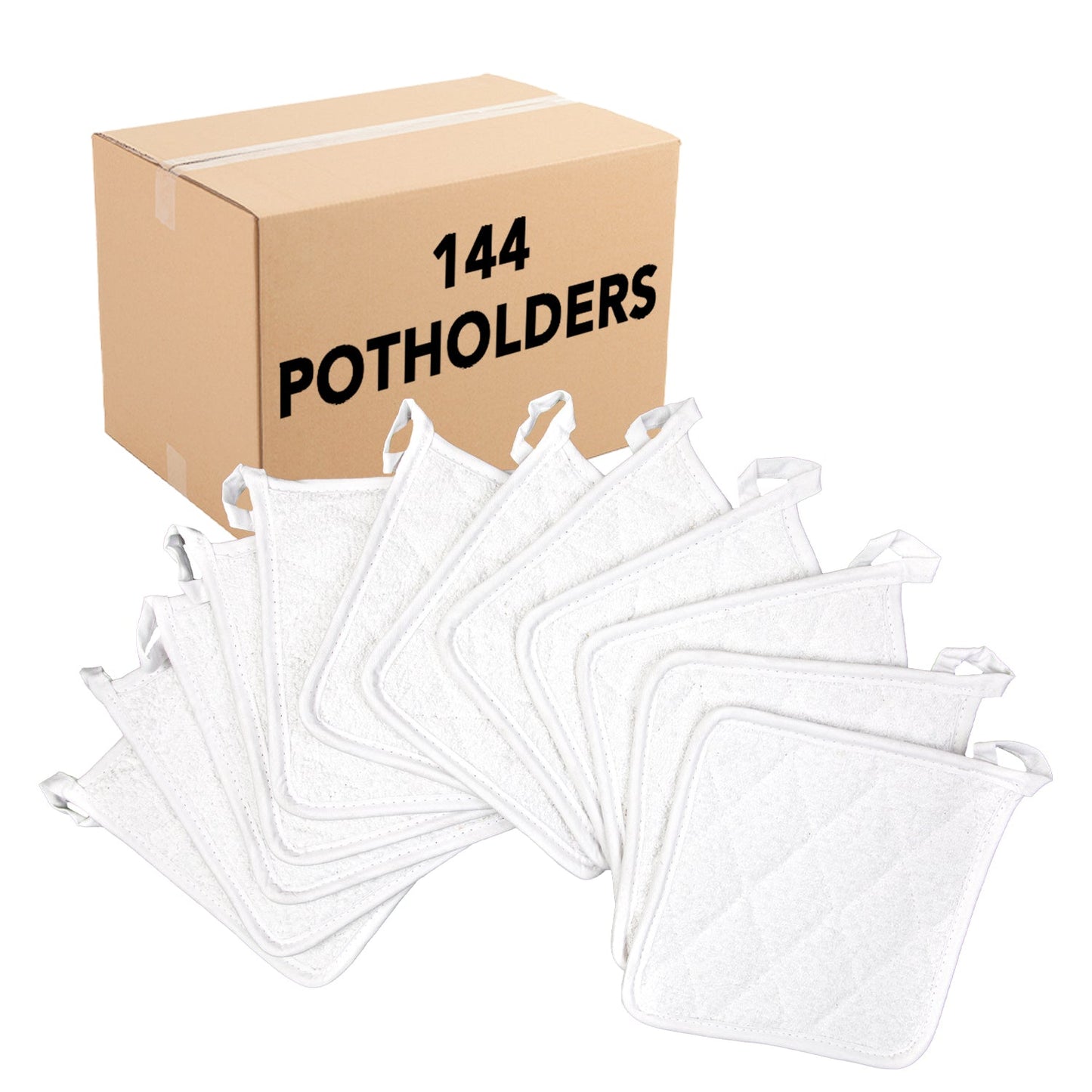 Hospeco® Cooks Linen Pot Holder 7x7 White, 12/Pack (HOSPOT-WHITE)