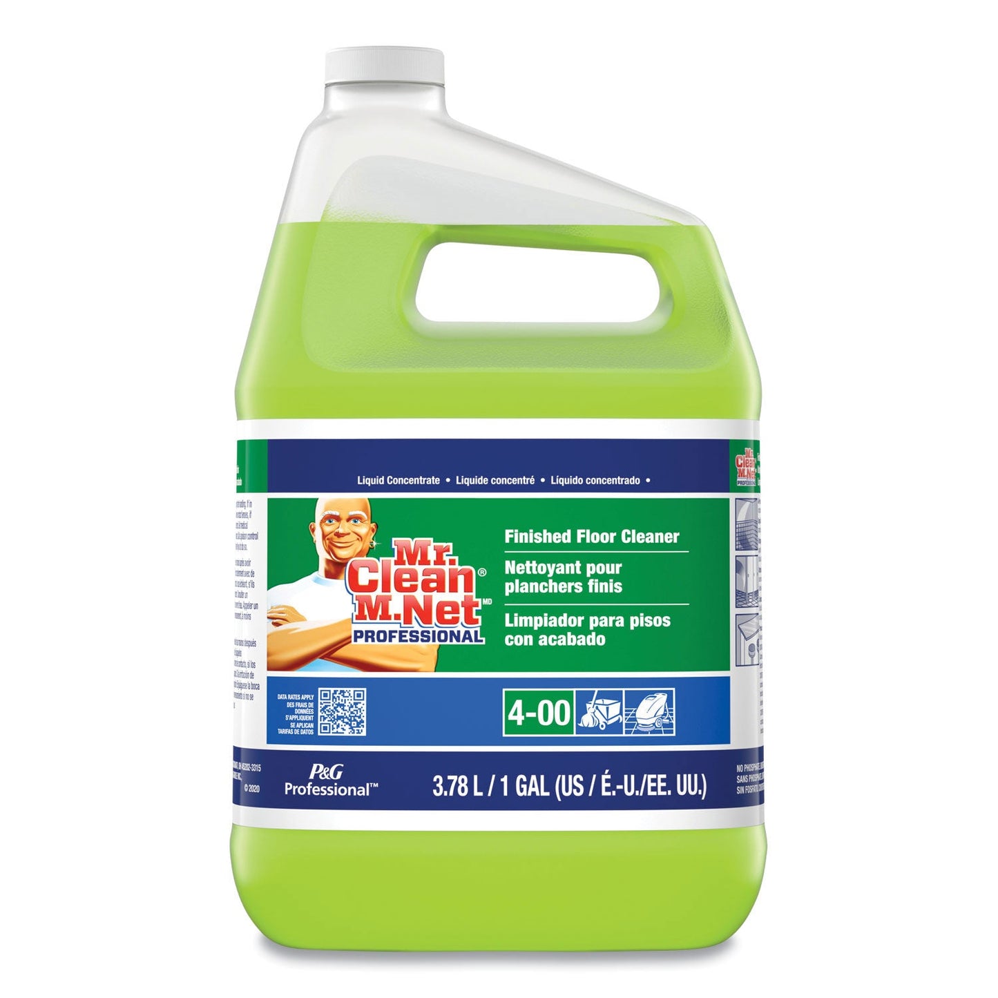 Mr. Clean Finished Floor Cleaner, Lemon Scent, Liquid, 1 gal Bottle, 3/Carton (PPL39949)