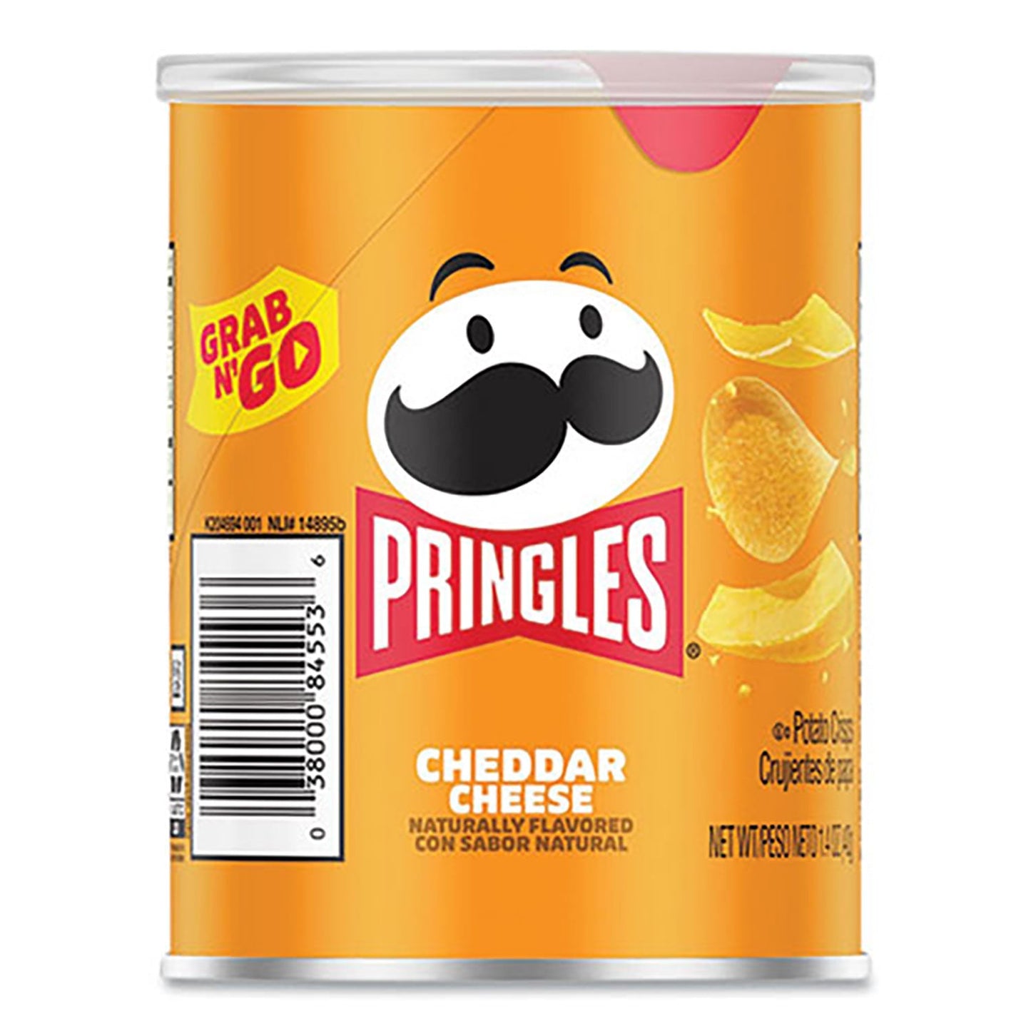 Pringles Grab & Go Cheddar Cheese Crisps, 1.4 oz Can, 12 Carton (PRG84556)