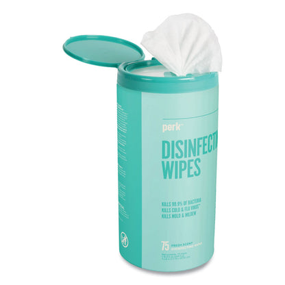 Perk Disinfecting Wipes, Fresh, 7 x 8, 75 Wipes/Canister (PRK24411130)