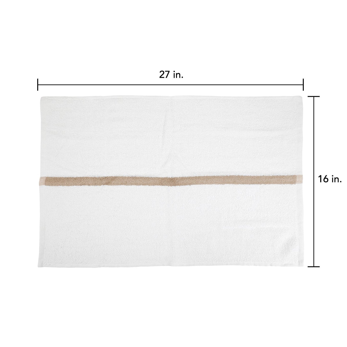 Hospeco® Power Gym Hand Towel 16x27 Beige Stripe, 120/Case (HOSPWR-1627-3BGCS-CS)