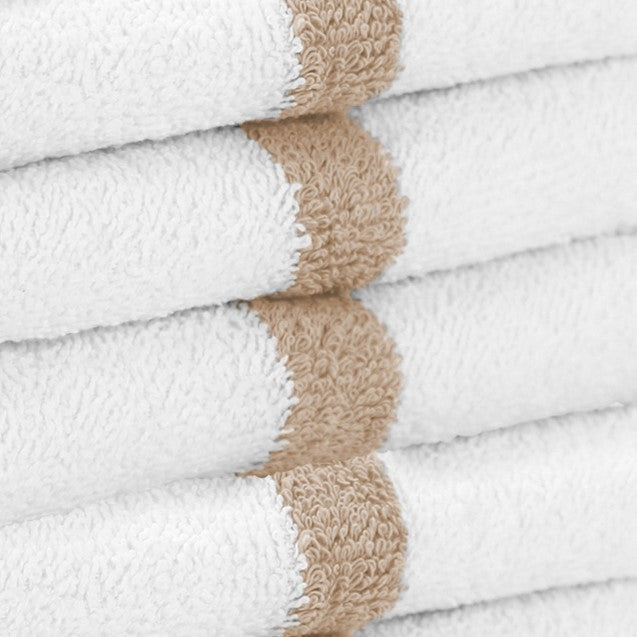 Hospeco® Power Gym Hand Towel 16x27 Beige Stripe, 120/Case (HOSPWR-1627-3BGCS-CS)