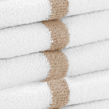 Hospeco® Power Gym Hand Towel 16x27 Beige Stripe, 120/Case (HOSPWR-1627-3BGCS-CS)