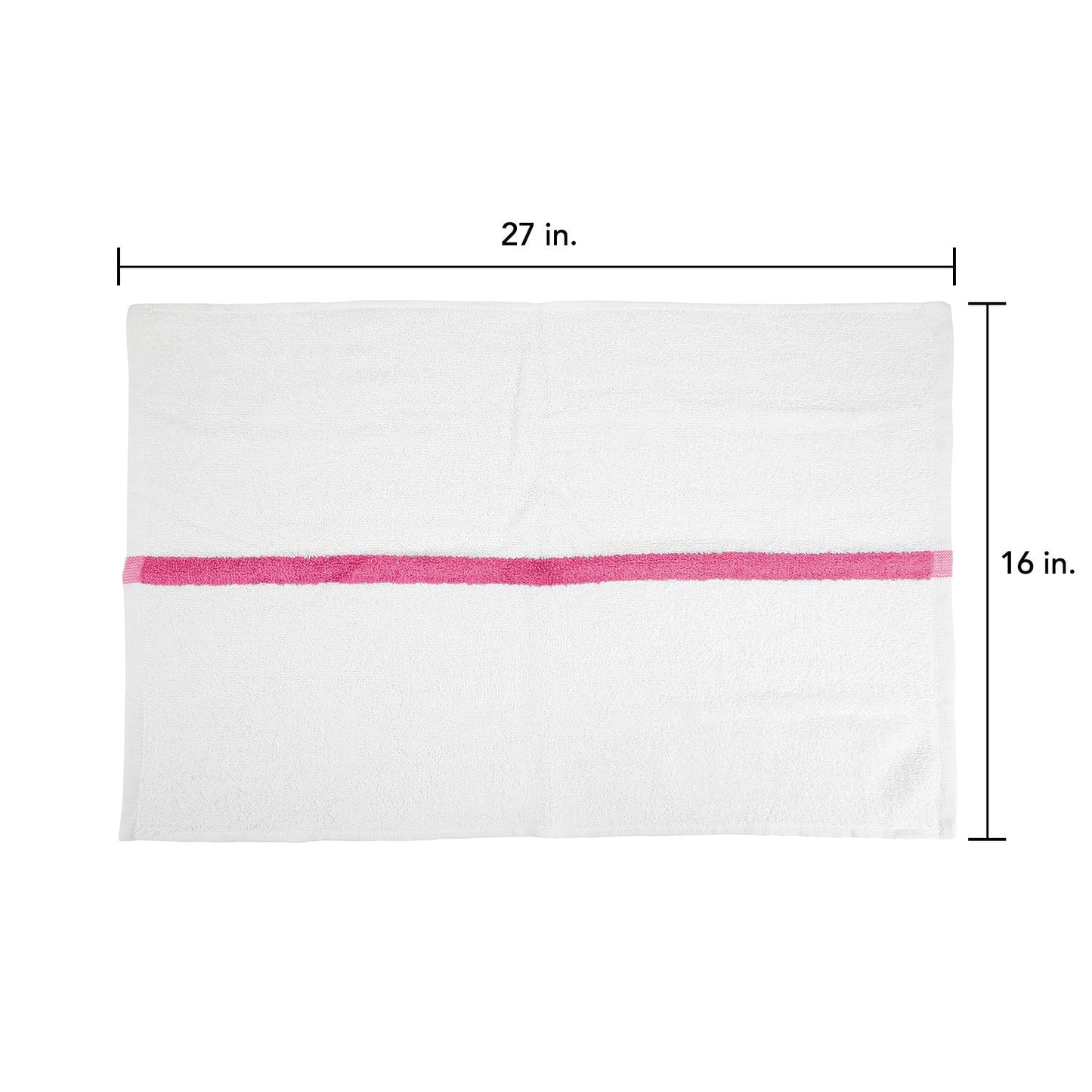 Hospeco® Power Gym Hand Towel 16x27 Pink Stripe, 120/Case (HOSPWR-1627-3PKCS-CS)