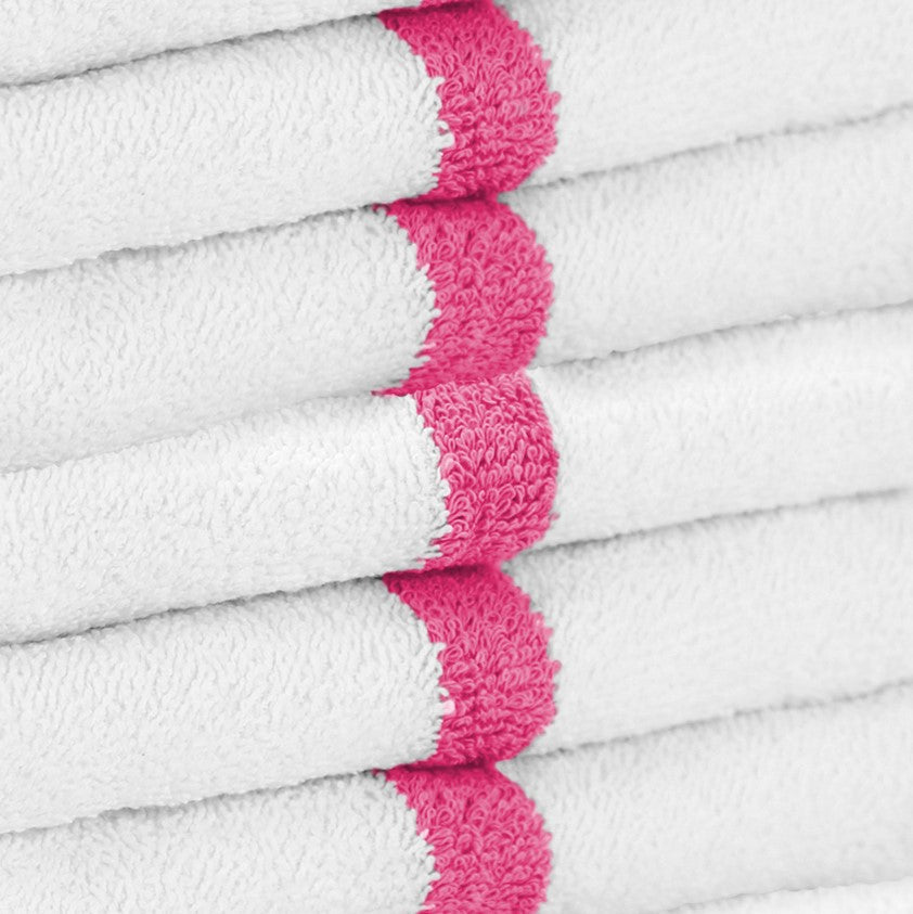 Hospeco® Power Gym Hand Towel 16x27 Pink Stripe, 120/Case (HOSPWR-1627-3PKCS-CS)