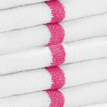 Hospeco® Power Gym Hand Towel 16x27 Pink Stripe, 120/Case (HOSPWR-1627-3PKCS-CS)