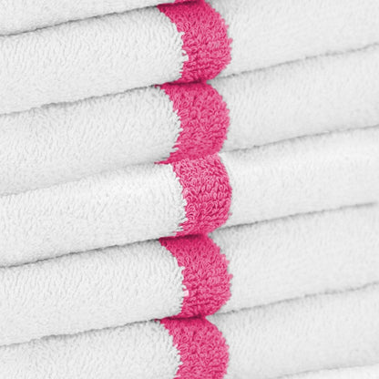 Hospeco® Power Gym Hand Towel 16x27 Pink Stripe, 120/Case (HOSPWR-1627-3PKCS-CS)