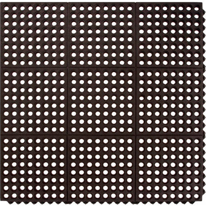 Global Industrial Interlocking Drainage Mat, 3'W x 3'L, 5/8" Thick, Black (WB670822)