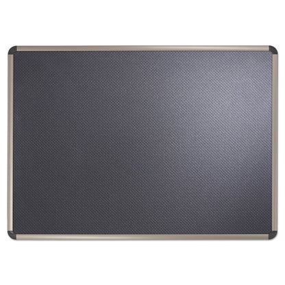 Quartet Prestige Euro-Style Embossed Foam Bulletin Board, 72 x 48, Black/Aluminum Frame (QRTB367T)