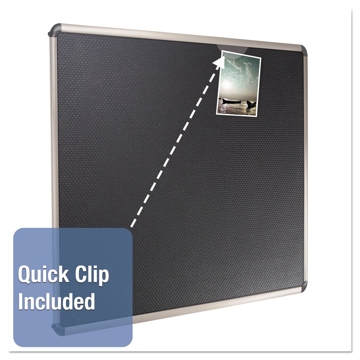 Quartet Prestige Euro-Style Embossed Foam Bulletin Board, 72 x 48, Black/Aluminum Frame (QRTB367T)