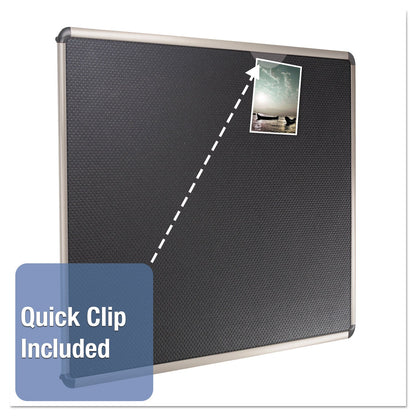 Quartet Prestige Euro-Style Embossed Foam Bulletin Board, 72 x 48, Black/Aluminum Frame (QRTB367T)