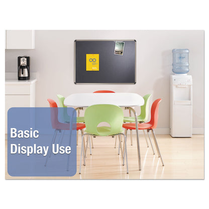 Quartet Prestige Euro-Style Embossed Foam Bulletin Board, 72 x 48, Black/Aluminum Frame (QRTB367T)
