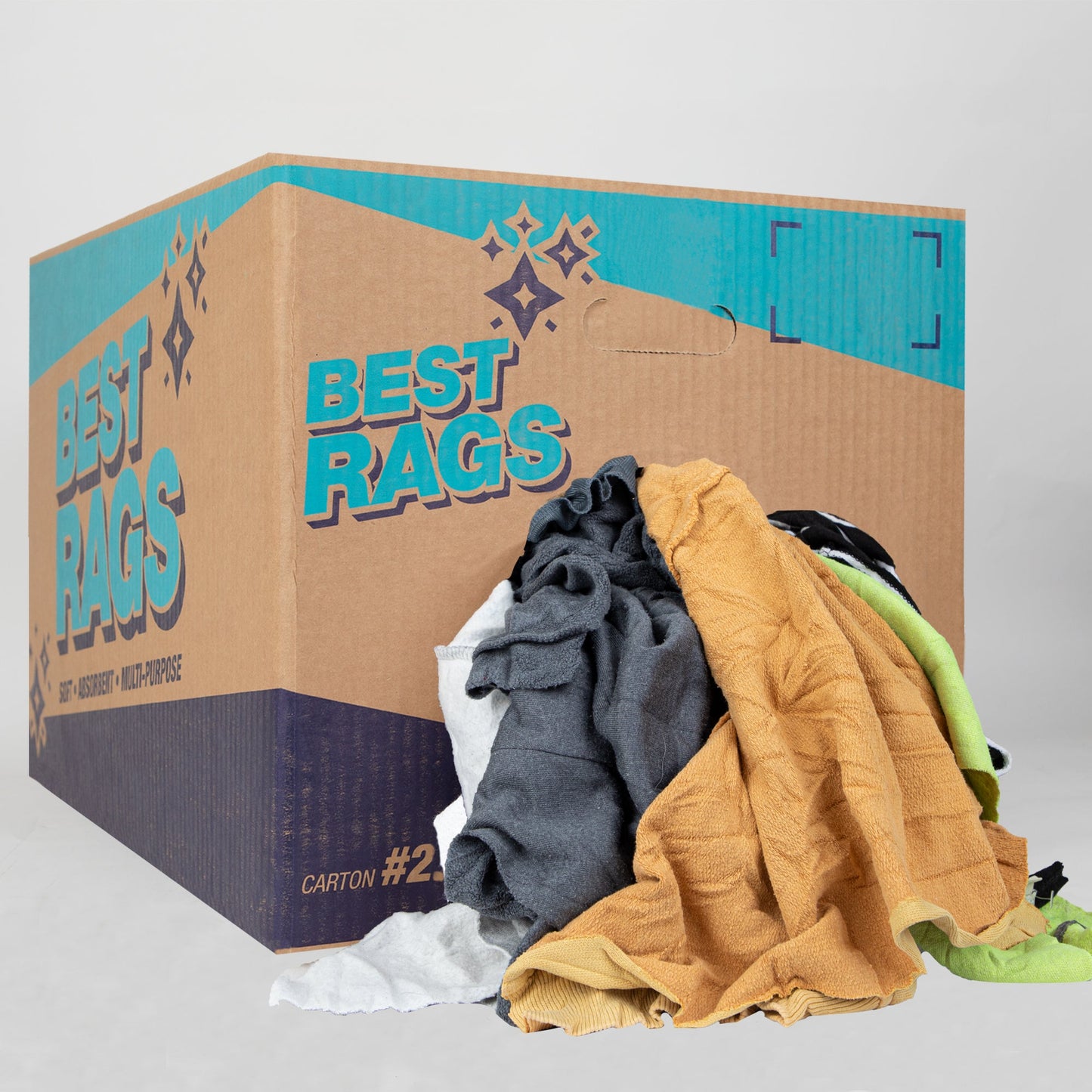 Hospeco® R-C13 Sweatshirt Reclaimed Rags Colors, 25lb Box (HOSR-C13-25)