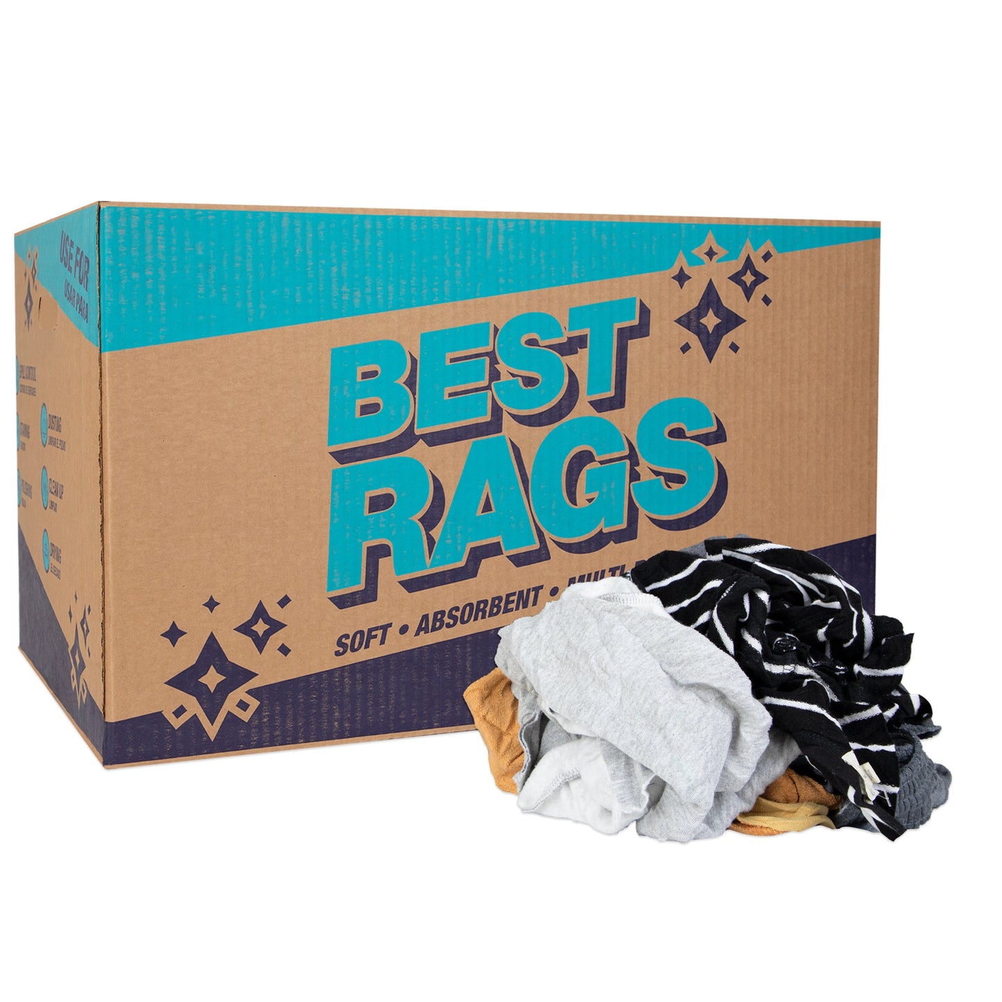 Hospeco® R-C13 Sweatshirt Reclaimed Rags Colors, 25lb Box (HOSR-C13-25)